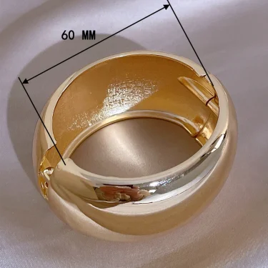 Punk Fashion Large Size Metal Wide Open Bangles for Women Statement Smooth Alloy Cuff Bangle Bracelets Jewelry Femme Accessories 5