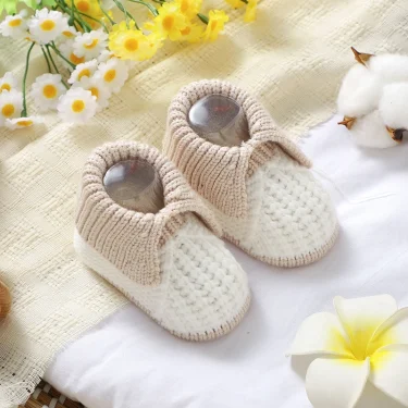 Newborn Baby Shoes Knit Boy Girls Footwear Fashion Patchwork 0-18M Toddler Clothes Accessories Infant First Bed Boots Cute Solid 2