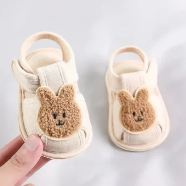 Cute Bear Soft Sole Comfortable Sandals for Infants and Toddlers Baotou Anti Kick First Step Shoes 0-18 Months 2