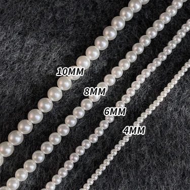Girl’s Imitation White Pearl Magnetic Round Buckle Beadeds Chain Necklace 2024 New Collarbone Chain Elegant Jewelry for Women 6