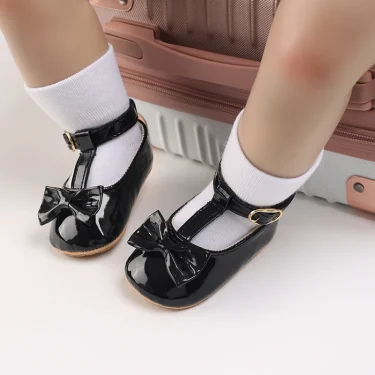 Black Fashion Newborn Party Princess Shoes Boys and Girl First Step Walking Shoes Infant Toddler Children's Non slip Baby Shoe 6