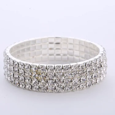 Hot Sale Multiple Styles Fashion Crystal Stretch Shine Bracelets For Women Couple Girlsfriend Bangles Wedding Bridal Gifts 2025 4