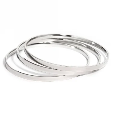 Greatera 3pcs/set 316L Stainless Steel Round Smooth Bracelets Bangles for Women 18K Gold Plated Metal Waterproof Jewelry 5