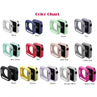 Soft Silicone Case For Apple Watch Series 8/7/6/5/4/3/SE 42mm 38mm 40 44mm Protection Shell smartwatch Cover iWatch 9 45mm 41mm 5