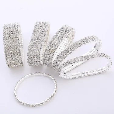 Hot Sale Multiple Styles Fashion Crystal Stretch Shine Bracelets For Women Couple Girlsfriend Bangles Wedding Bridal Gifts 2025 1