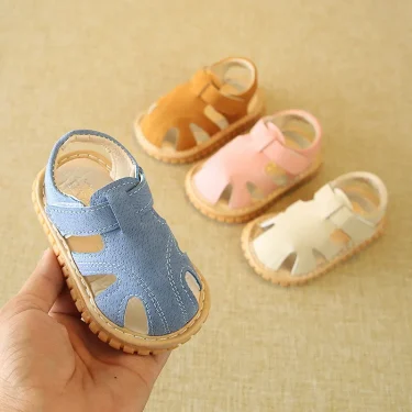 New Baby Shoes First Shoes Newborn Boy Girl First Walkers Indoor Non-slip Baby Sandals Rubber Sole Summer Beach Infant Sandal 1