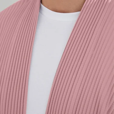Miyake Pleated Men Cardigan Blazer Pink Sets Korean Homme Fashion Designer Jacket Suits 2