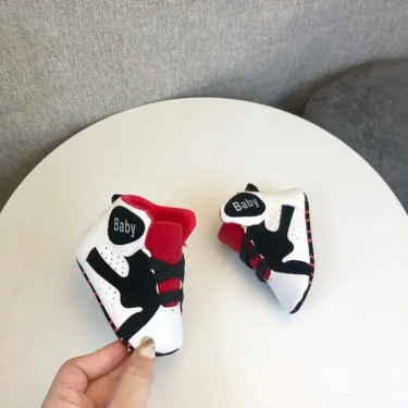 Spring and Autumn Season 0-18M Fashion High Top Baby Shoes Boys Basketball Shoes Sports Shoes Casual Anti slip First Step Shoes 4