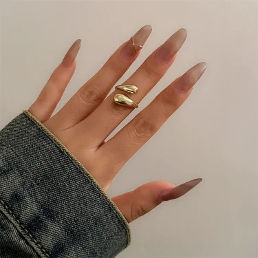 Wide Metal Bangle Ring for Women Gold and Silver Color Chunky Waterdrop Open Wrist Cuff Thick Irregular Twisted Bracelet Jewelry 2