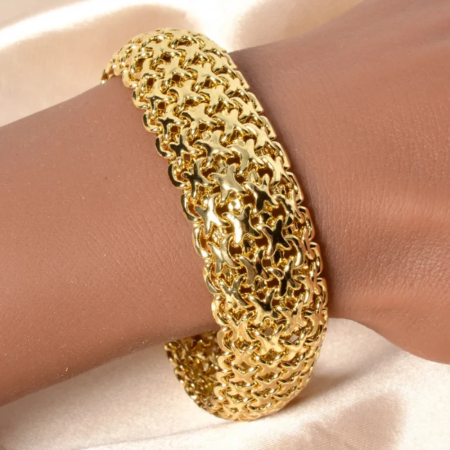 New 18MM wide copper chain bracelet unisex 18K gold plated wristband Miami Sidewalk bracelet Punk Hip Hop Jewelry party gift 5
