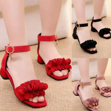 Summer Kids Leather Shoes Girls Wedding Dress Shoes Children Princess Flower Sandals For Girls Casual Dance Shoes Flat Sandals 1