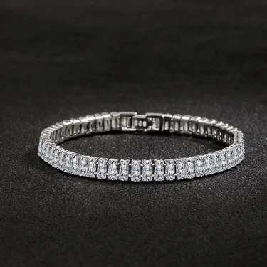925 Sterling Silver Bracelet Elegant Zircon Crystal Fashion Jewelry For Women Engagement Wedding Glamour Jewelry 18CM 4