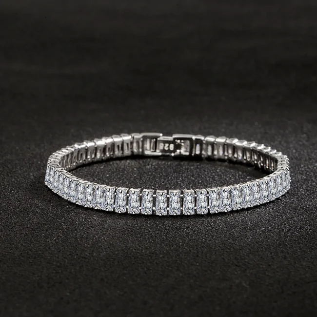 925 Sterling Silver Bracelet Elegant Zircon Crystal Fashion Jewelry For Women Engagement Wedding Glamour Jewelry 18CM 4
