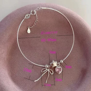 VENTFILLE 925 Sterling Silver Zircon Love Heart Bracelet For Women Bowknot Stars Bead Snake Bone Chain Jewelry Gift Dropship 6