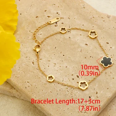 1 Piece Trendy Stainless Steel Shell Plum Flower Bohemia Party Bracelet For Women Original Design Bangle Jewelry 5