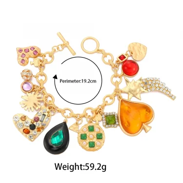 Charm Matching Friendship Bracelets For Women Girl Wholesale Luxury Metal Heart Sweet Crystal Bracelet Boho Valentines Jewelry 6