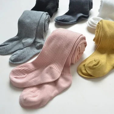 Spring Autumn Children Leggings For Girls Cotton Knitted Kids Pantyhose Solid Soft Baby Tights White Black Pantyhose 1-9Yrs New 3