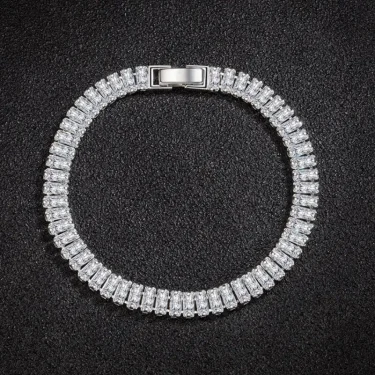 925 Sterling Silver Bracelet Elegant Zircon Crystal Fashion Jewelry For Women Engagement Wedding Glamour Jewelry 18CM 3