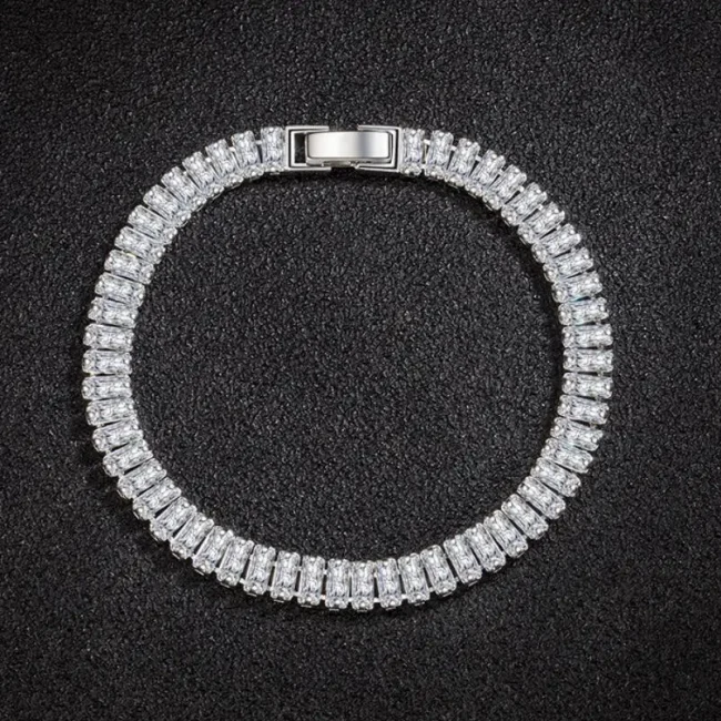 925 Sterling Silver Bracelet Elegant Zircon Crystal Fashion Jewelry For Women Engagement Wedding Glamour Jewelry 18CM 3