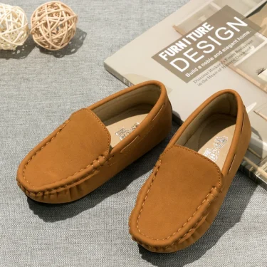 Spring Summer Kids Shoes Boy Girl Casual Shoes Breathable Brown Rubber Sole Children's Boys Girls Flat Leather Shoes Moccasins 5