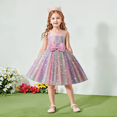 Christmas Unicorn Children's Sequins Tutu Dress Girls Rainbow Wedding Birthday Party Princess Dress Performance Cosplay Costume 4
