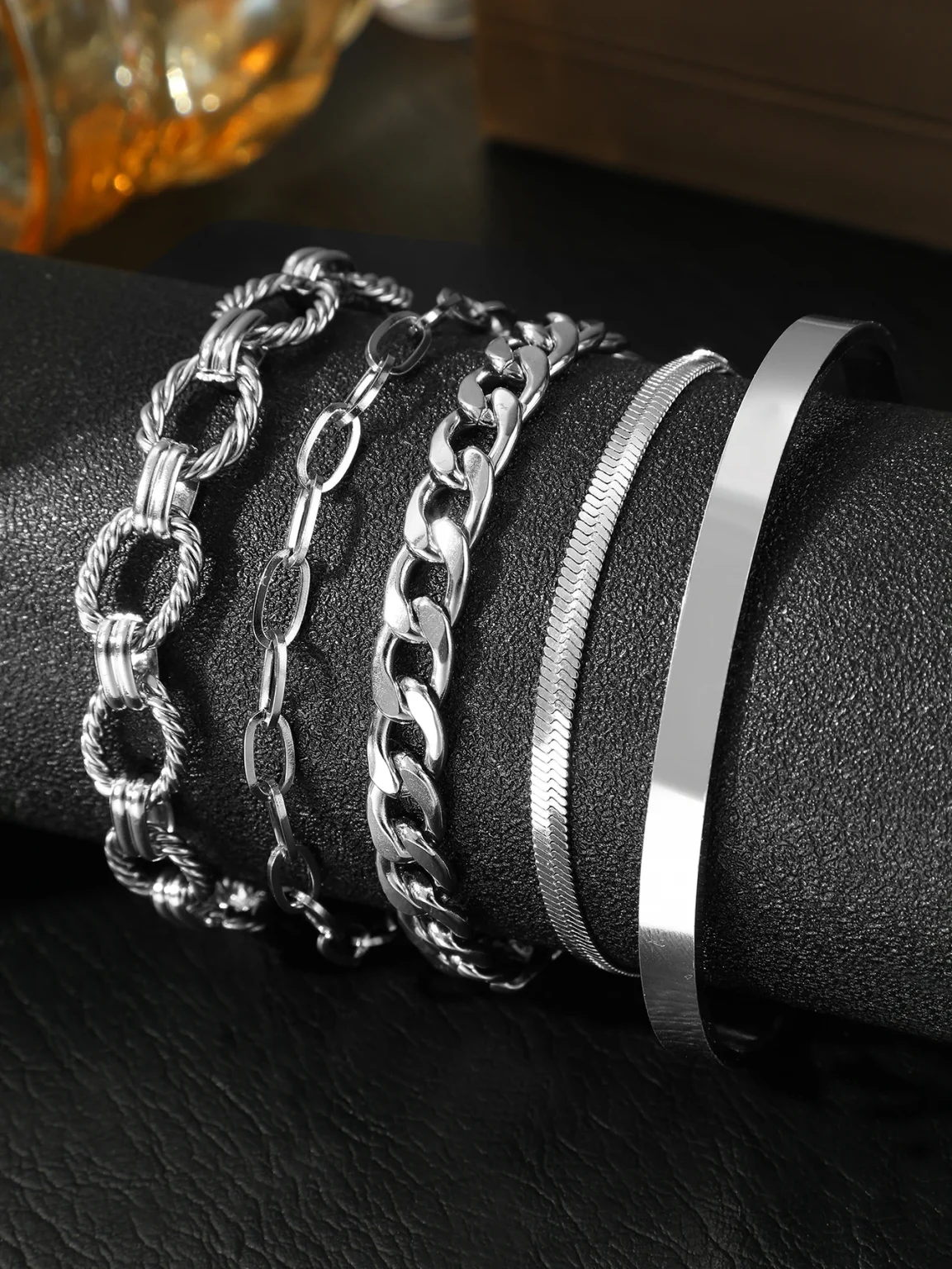 Stainless Steel Jewelry Set Five Bracelets Set Classic Ornate Design Jewelry Set For Women Jewelry Fashion New Products Gifts 6