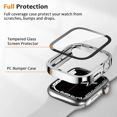 Cover for Apple Watch 10 Case 46mm 42mm 45mm 44mm 49mm 41mm 40mm Tempered Glass Screen Protector Series 7 8 9 SE 6 5 4 Ultra 2 2