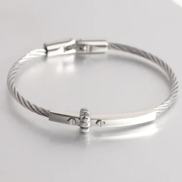 Stainless Steel Women Fashionable Wholesale Unisex Bracelet Bangle Cable Line Jewelry 6