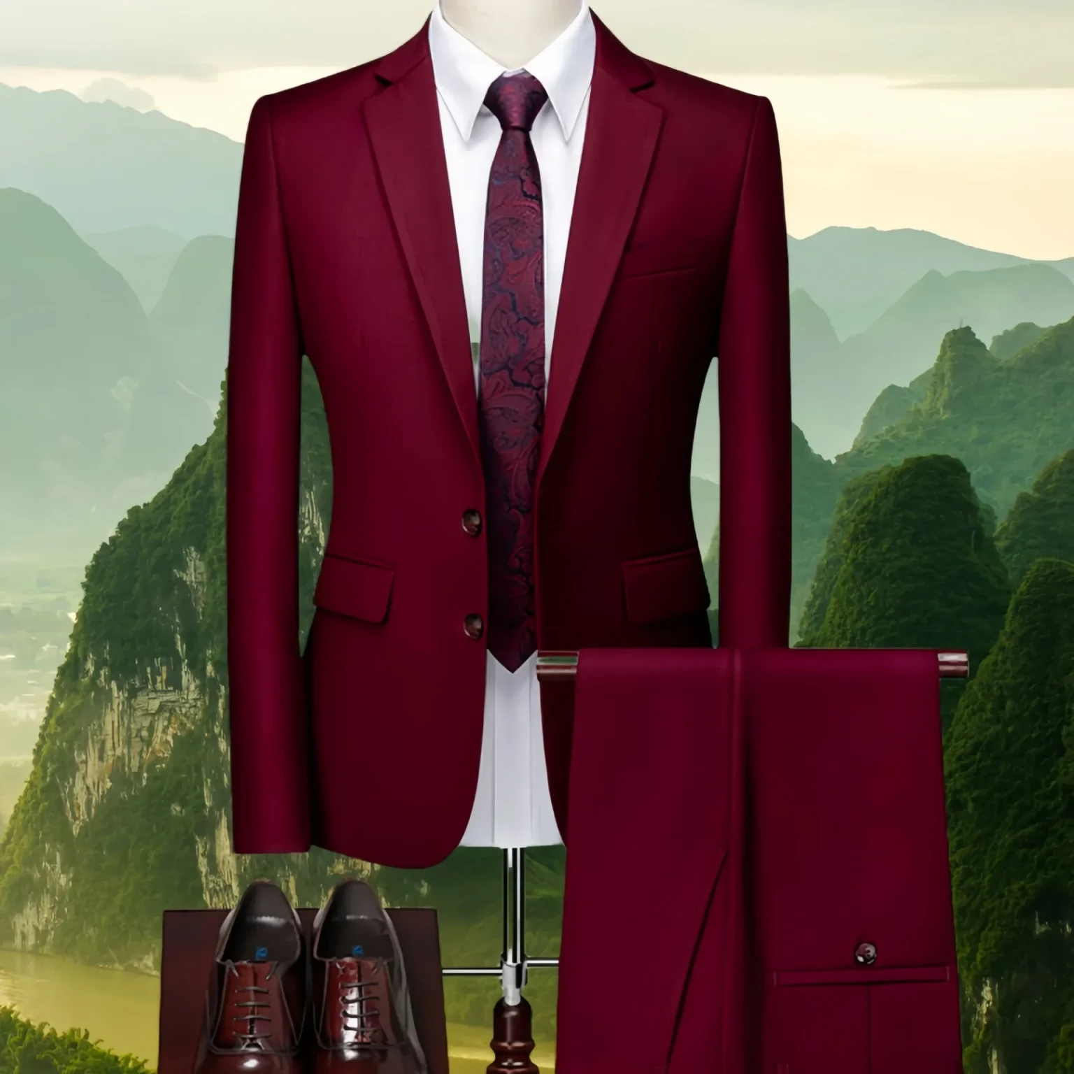 Wedding Groom Suit for Men/Slim Fit 2-Piece(Blazer+pants)Breathable Groom Attire(Free Tie)Best Man, Party, Prom Ropa Hombre - Image 6