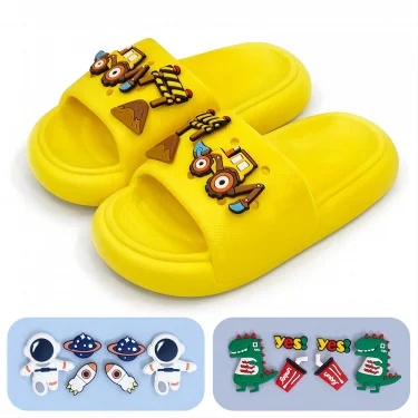 Toddler Slides Slippers Boys & Girls Slide Sandals for Kids Cute Cartoon Open Toe Shoes 1