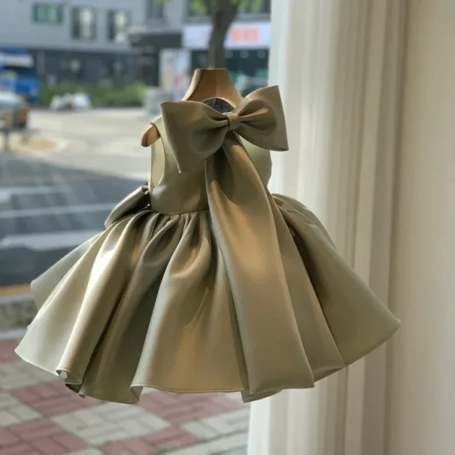 Newborn Baby Girls Baptism Dress Infant Princess Wedding Tutu Gown Birthday Party Dress Toddler Kids Flower Christening Clothes 3