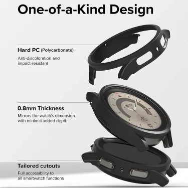 Case for Samsung Galaxy Watch 5 Pro 45mm Galaxy Watch 5 40mm 44mm Screen Protector PC Bumper All-Around Watch 5/5 Pro Accessorie 2