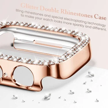 Transparent Hollow Bling Diamond PC Case for Apple Watch 38 42 40 44 41 45mm Protective Cover for iWatch Series 7 6 5 4 3 2 SE 4