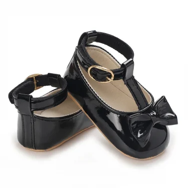 Black Fashion Newborn Party Princess Shoes Boys and Girl First Step Walking Shoes Infant Toddler Children's Non slip Baby Shoe 4