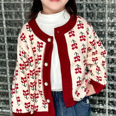 New Autumn Winter Children's Coat Knitted Jackets Boys Girls Sweater Warm Cardigans Baby Thickened Outer Sweaters 2