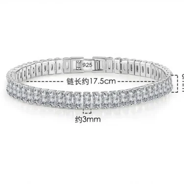 D VVS1 Moissanite Tennis Bracelet Original s925 Sterling Silver Plated 18k White Gold with GRA Bracelets for Women Man 4