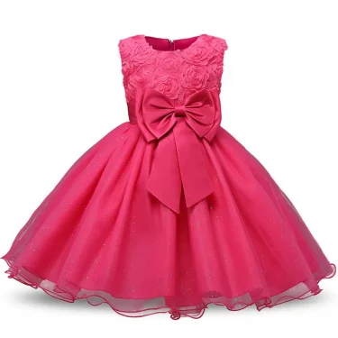 Princess Girl Dress Wedding Birthday Party Frocks for Children Costume With Bow Prom Ball Gown Elegant Party Dress For Girls 6