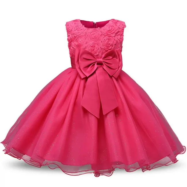 Princess Girl Dress Wedding Birthday Party Frocks for Children Costume With Bow Prom Ball Gown Elegant Party Dress For Girls 6