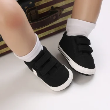 Black Fashion Newborn Casual Cloth Shoes Boys And Girls First Step Walking Shoes Infants Toddlers Children's Non Slip Baby Shoes 6