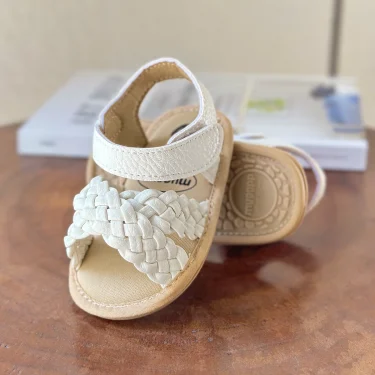 Baby Girls Boys Sparkly Bowknot Sandals Premium Soft Anti-Slip Rubber Sole Infant Summer Outdoor Shoes Toddler First Walkers 6