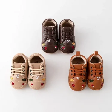 Baby Sneaker Soft PU High Quality Anti-slip Sole Ankle-covered Newborn Toddler Little Boots Spring Autumn 2024 Fashion BMB3140 4