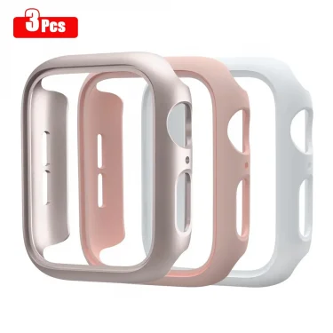 3pcs Hard PC Case For Apple Watch 45mm 41mm 38mm 42mm 40mm 44mm Matte Bumper Protective Case Frame for iWatch SE 9 8 7 6 5 4 3 2 1