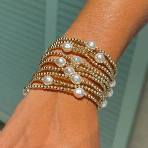 Vlen Gold Plated Bead Ball Bracelets for Women Decorated Faux Pearl Bracelet Elegant Jewelry Colour Retention 1