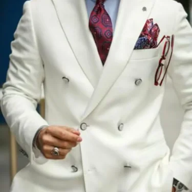 Red Men Suits Blazer Casual Business Wedding Coat Best Man Suit Slim Fit Peak Lapel Jacket High Quality Double Breasted Coat 3