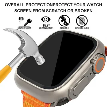 Change To Ultra Screen Protector Cover For Apple Watch 46mm 40/44mm 45mm 41mm Hard PC Front Rear Bumper Case IWatch 10 9 8 7 6SE 4