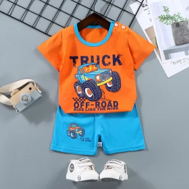 Children's Short Sleeved Set Pure Cotton Boy T-shirt Baby Summer Children's Clothing Girl's Shorts Baby Clothes Summer Clothing 2