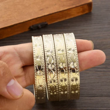 65MM and 70MM Dubai Wedding Bangles For Women Ethiopian Jewelry Bangles Bracelets Women Birthday Jewelry Gifts #085 1