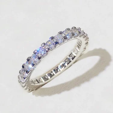 Huitan Fashion Contracted Women's Ring Thin Full Paved Round CZ Versatile Girls Accessories Daily Wear Party Statement Jewelry 1