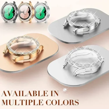 Bling Case for Samsung Galaxy Watch 6 4 Case 40mm 44mm Accessories Fashion Two Rows Diamond bumper Galaxy Watch 5 6 40 mm Cover 3