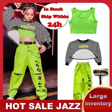 2025 Girls Jazz Dance Costumes Children'S Hip-Hop Street Dance Clothes Ballroom Hip Hop Dancing Clothes Stage Outfits DQS6223 1